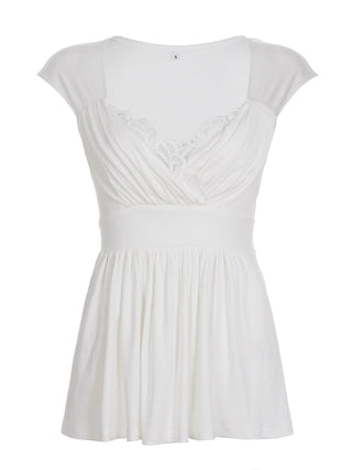 lace pleated Top