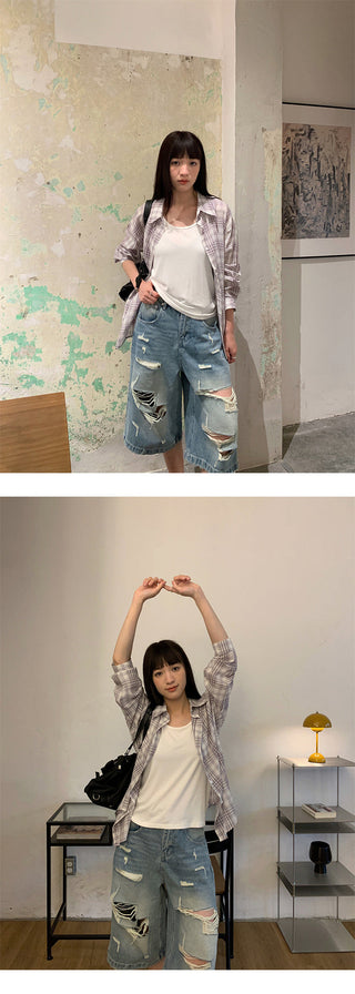 street cropped jeans