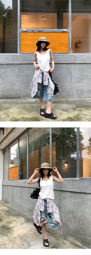 street cropped jeans