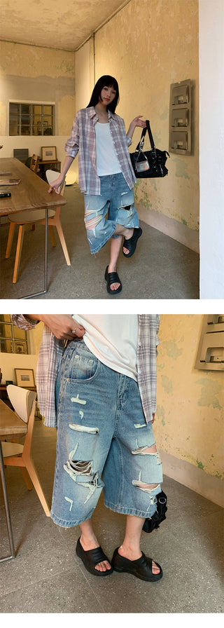 street cropped jeans