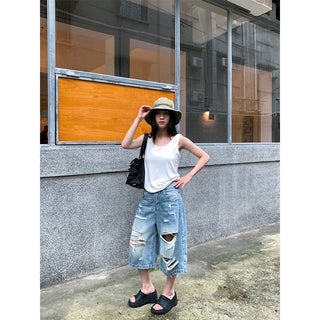 street cropped jeans