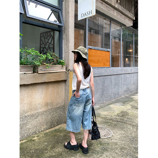street cropped jeans
