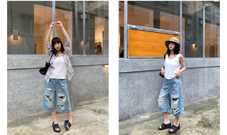 street cropped jeans