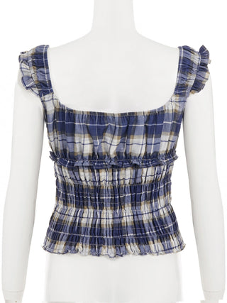 plaid lace Top