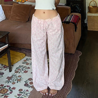 floral woven pants