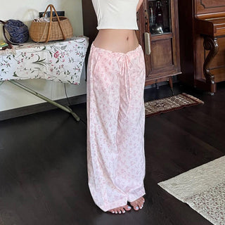 floral woven pants