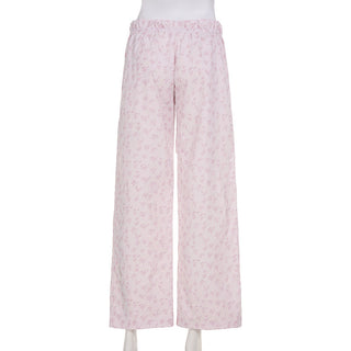 floral woven pants