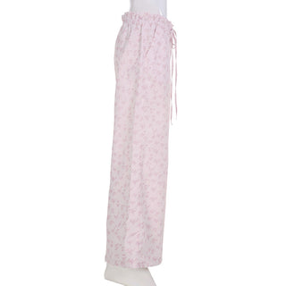 floral woven pants