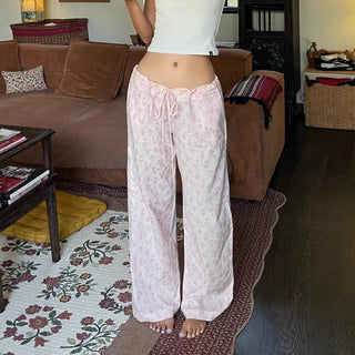 floral woven pants
