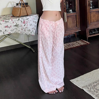 floral woven pants
