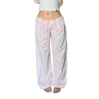 floral woven pants
