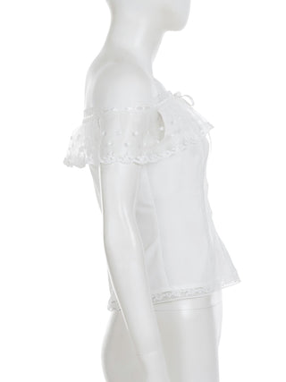 lace off-neck Top