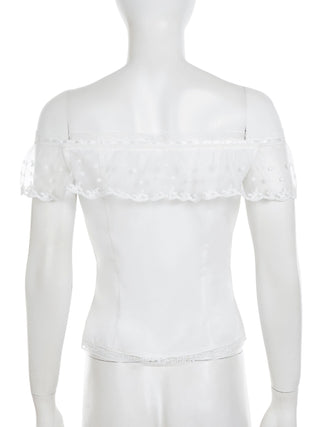 lace off-neck Top