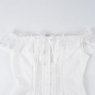 lace off-neck Top