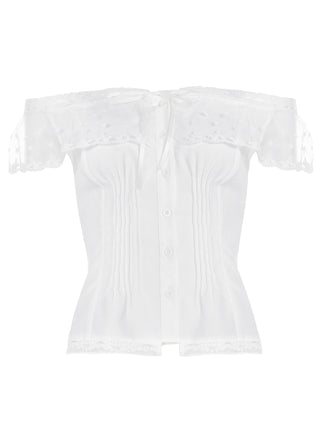lace off-neck Top