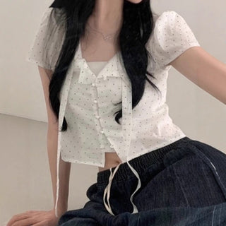 polka dot lace Top