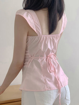 square collar lace Top