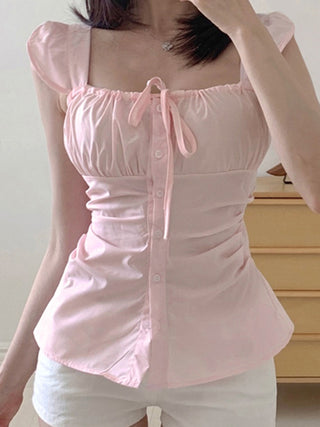 square collar lace Top