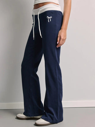 contrast lace pants