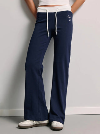 contrast lace pants