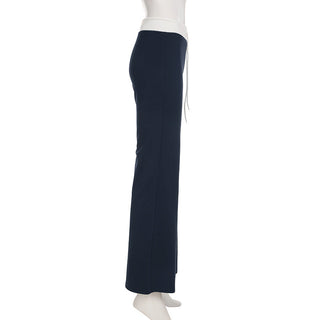 contrast lace pants