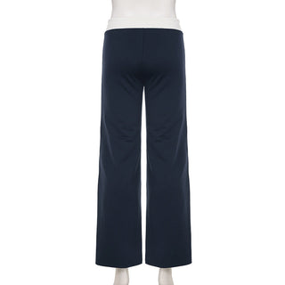 contrast lace pants