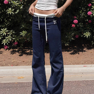 contrast lace pants
