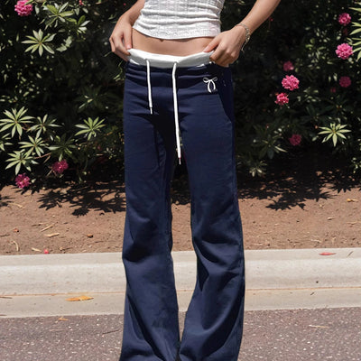 contrast lace pants
