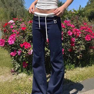 contrast lace pants