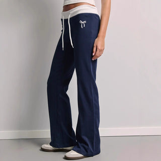 contrast lace pants