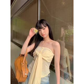 lace-up tube top