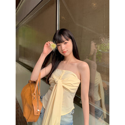 lace-up tube top