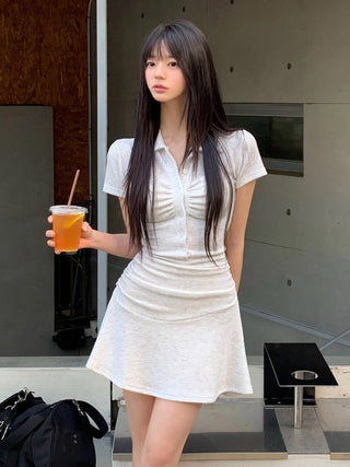 pleated swing skirt