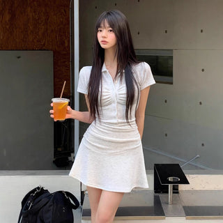 pleated swing skirt