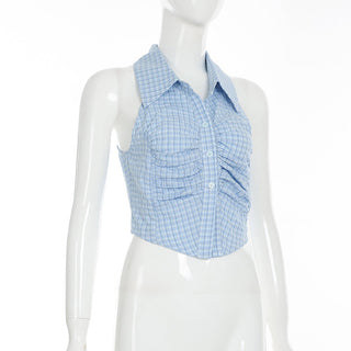 plaid halter Top