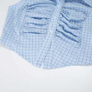 plaid halter Top