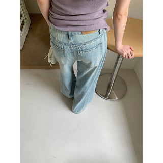straight ripped jeans
