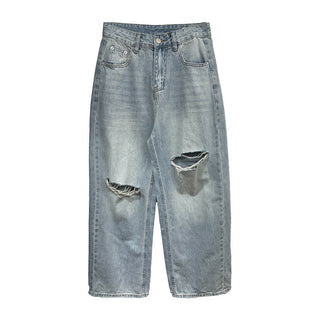 straight ripped jeans