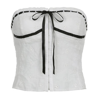 lace-up tube top