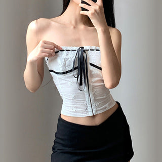 lace-up tube top