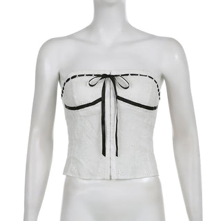 lace-up tube top