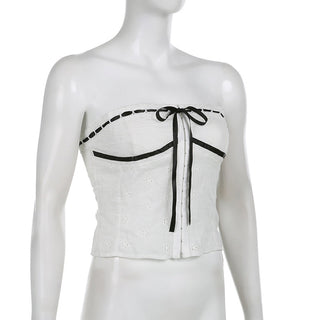 lace-up tube top