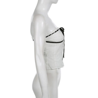 lace-up tube top