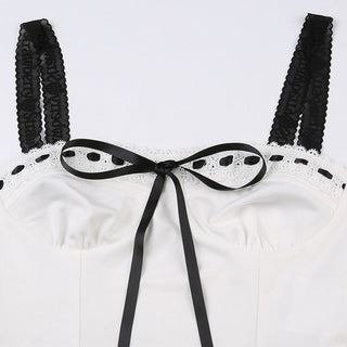 lace-up tube top