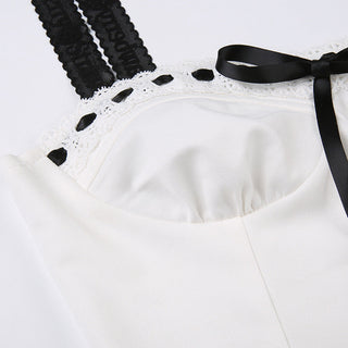 lace-up tube top