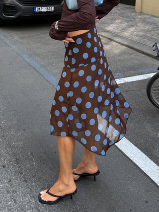 polka dot mesh skirt