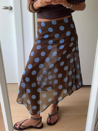 polka dot mesh skirt