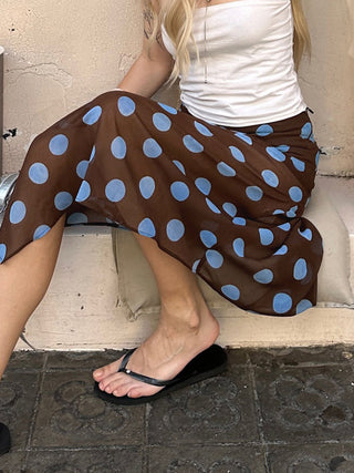 polka dot mesh skirt