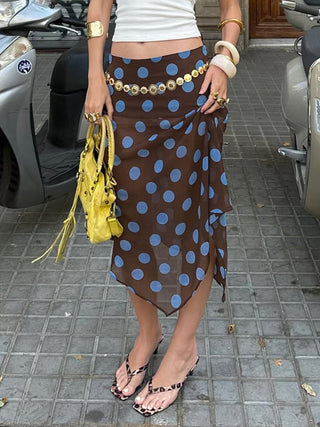 polka dot mesh skirt