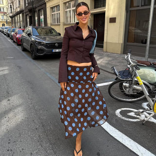 polka dot mesh skirt